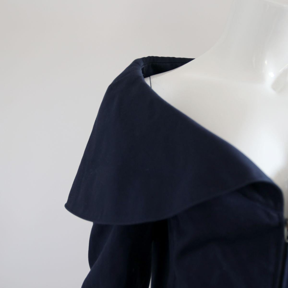MONTANA 1990s Dark Blue Jacket With Wide Neckline from Claude Montana For Sale 2