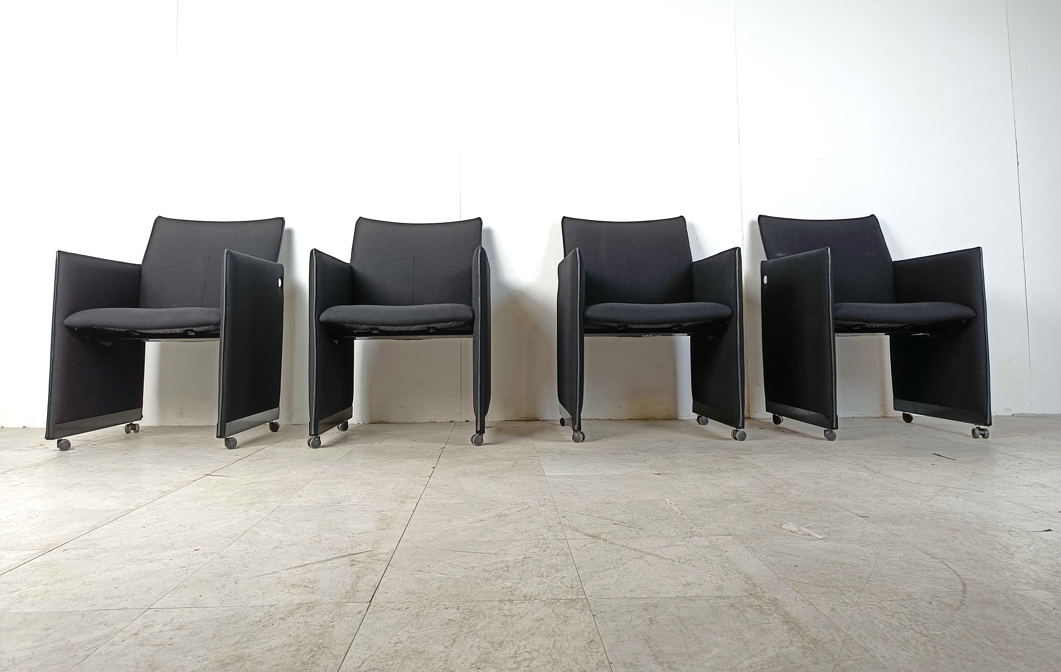 Belgian Montana armchairs by Geoffrey Harcourt for Artifort, 1990s - set of 4 For Sale