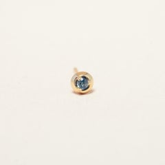 Montana Blue Sapphire 14 Karat Gold Formation Circle Mini Stud