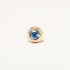 Montana Blue Sapphire 14 Karat Gold Formation Circle Stud