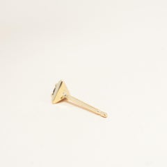 Montana Blue Sapphire 14 Karat Gold Formation Triangle Mini Stud