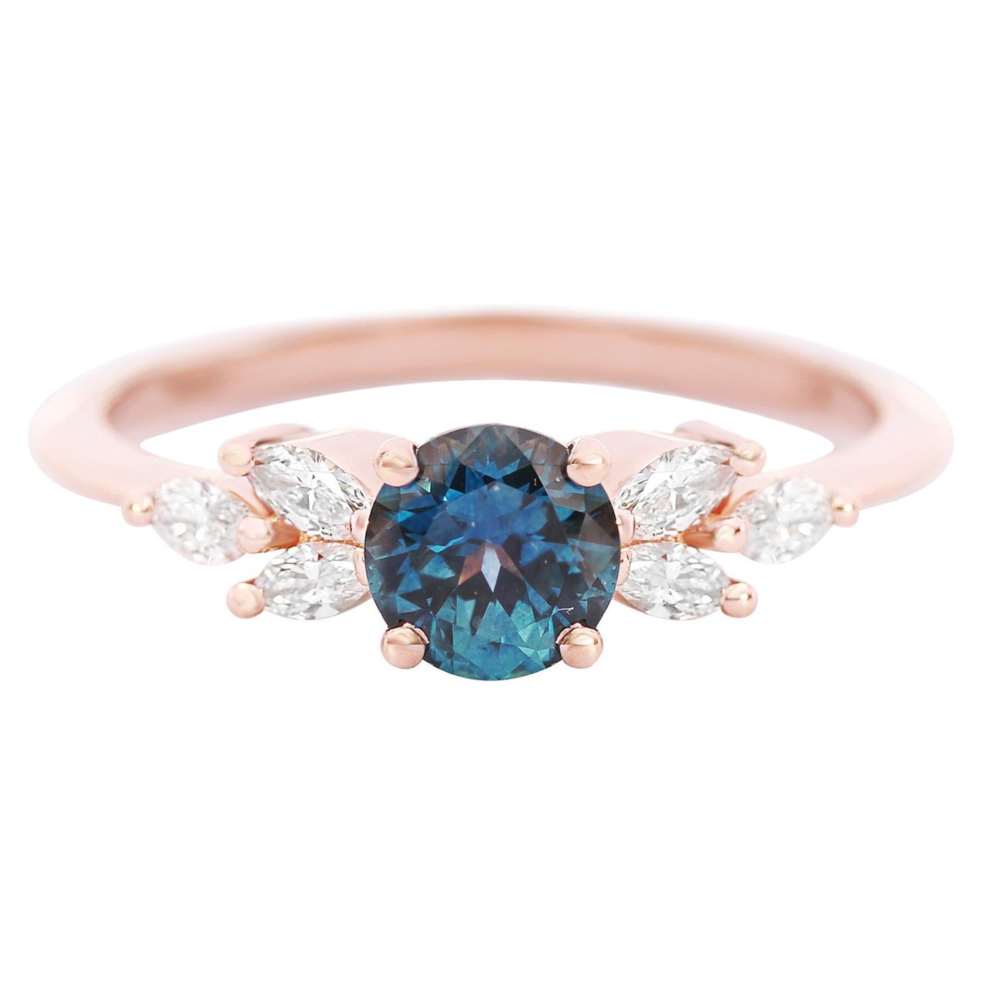 Im Angebot: Montana Blauer Saphir und Marquise Diamanten, Edelstein Verlobungsring Penelope ()