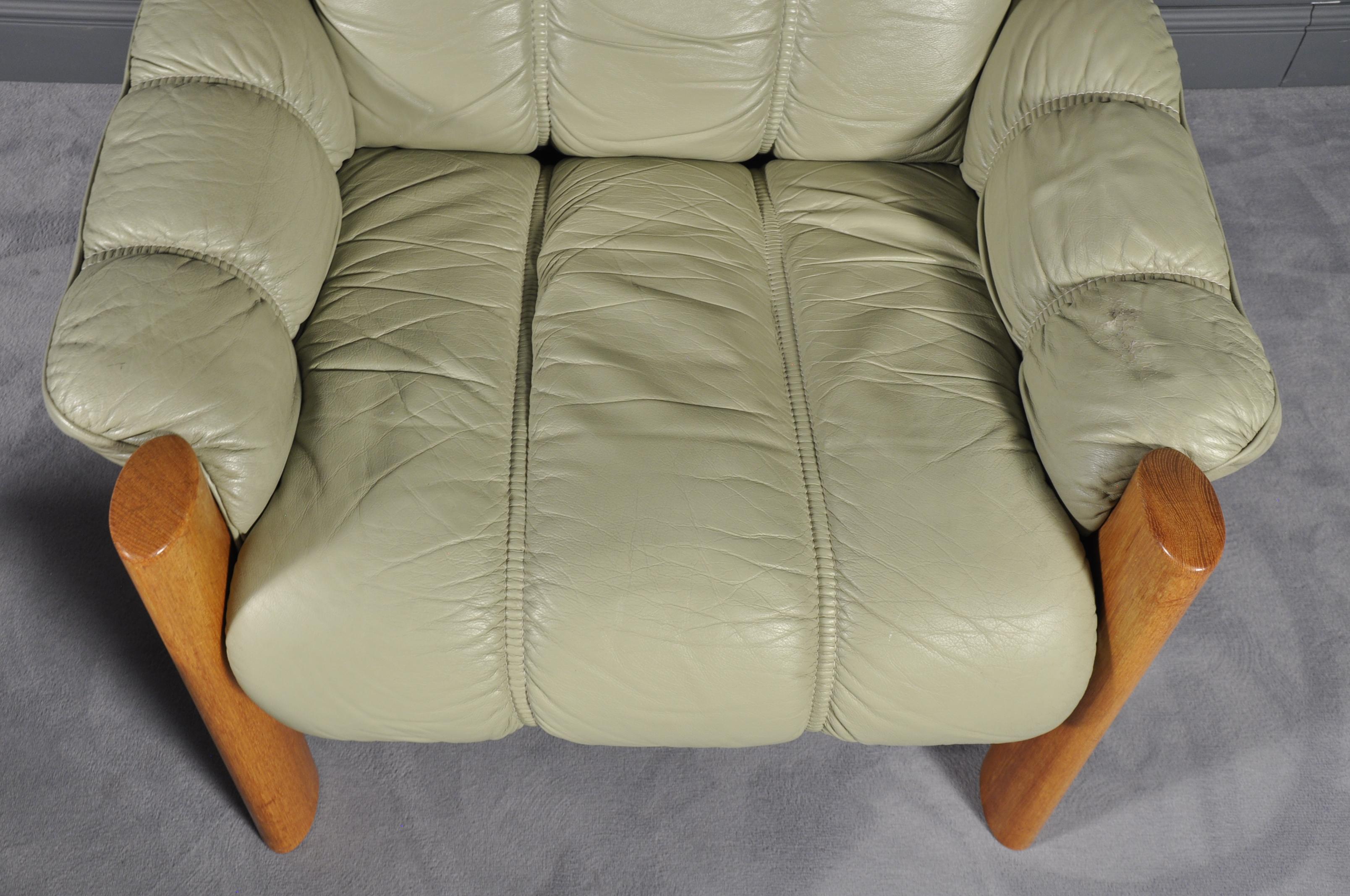 Montana Leather Lounge Chair and Ottoman by J.E. Ekornes, Norway, circa 1970s For Sale 1