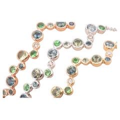 14K White Gold Montana Sapphire and Diamond Bubbles Cluster Bracelet R2105