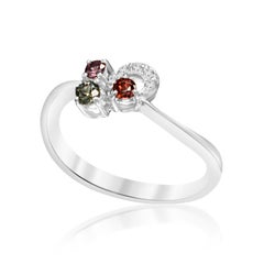 Montana Sapphire and Diamond Ring 18 Karat White Gold