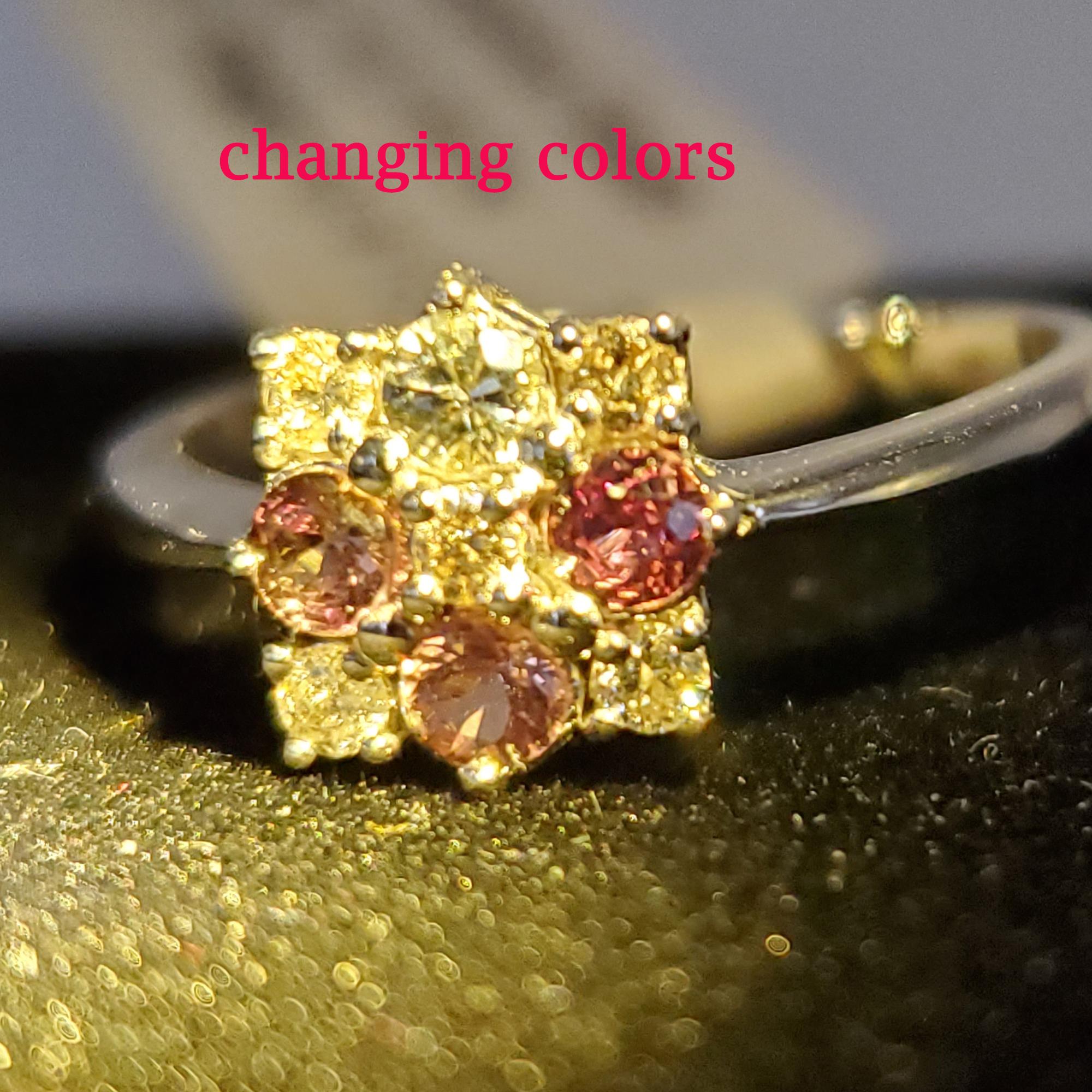 Montana Saphir- und Diamantring aus 18 Karat Weißgold mit natürlichem Farbwechsel  im Angebot 2