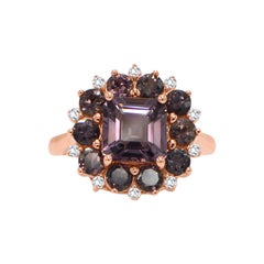 Montana Farbwechsel-Saphir- und Spinell-Ring & Diamanten 18 Karat Weißgold