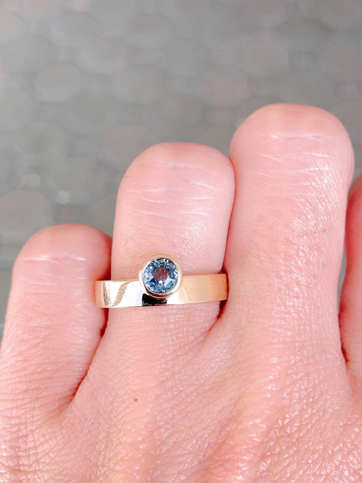 sapphire bezel engagement rings
