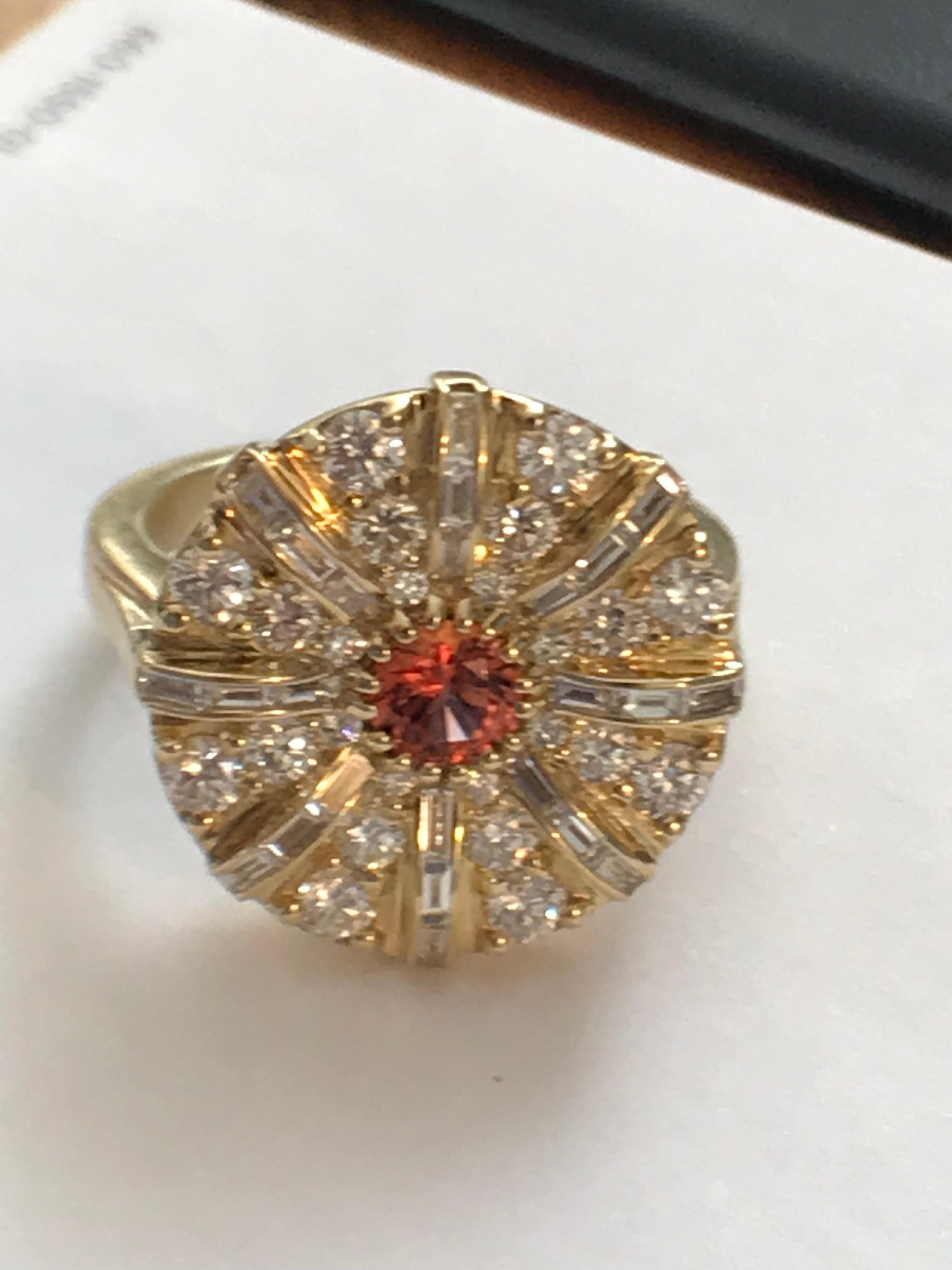 Moderne Bague Montana en saphir mandarin et diamants en vente