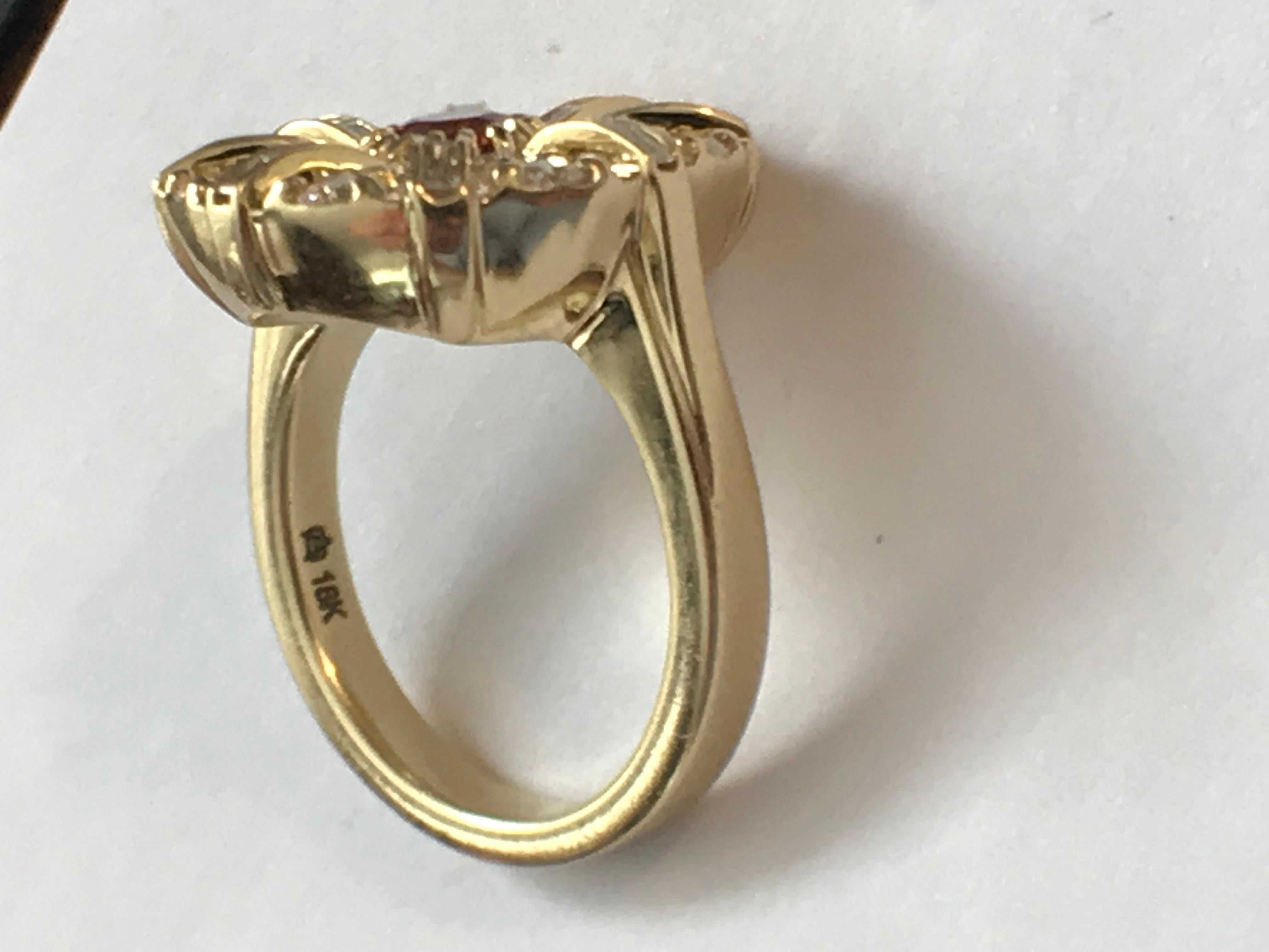 Modern Montana Tangerine Sapphire and Diamond Ring For Sale