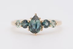 Montana Teal Sapphire Five-Stone Cluster Ring 14K Gold R6501
