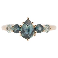 Montana Teal Sapphire Five-Stone Cluster Ring 14K Gold R6501