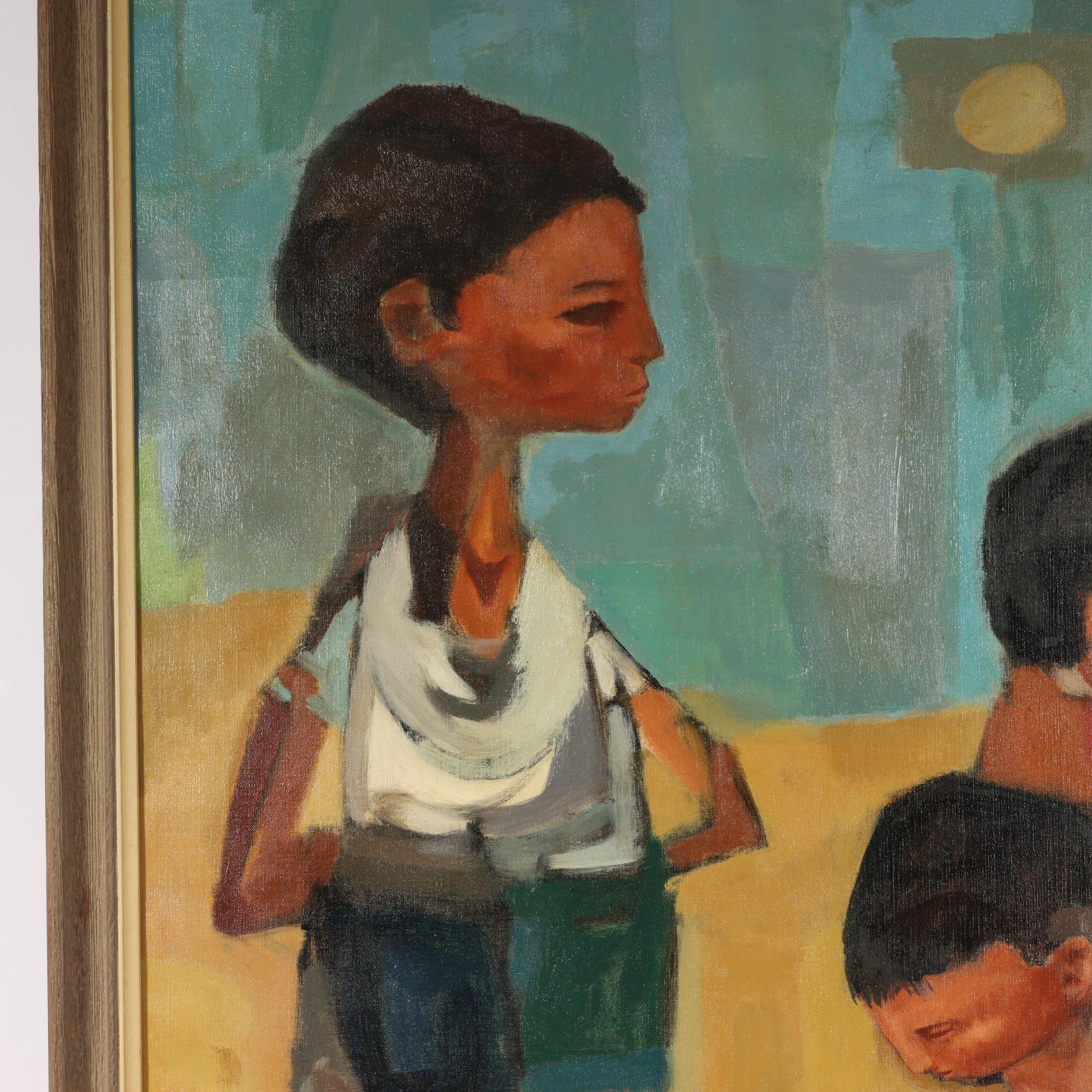 Children in the Sun - Painting by Montano