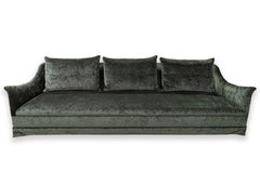 Montauk Traditional Hunter Sofa with Custom Green Velvet Upholstery