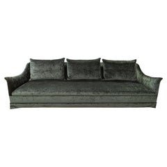 Montauk Traditional Hunter Sofa with Custom Green Velvet Upholstery