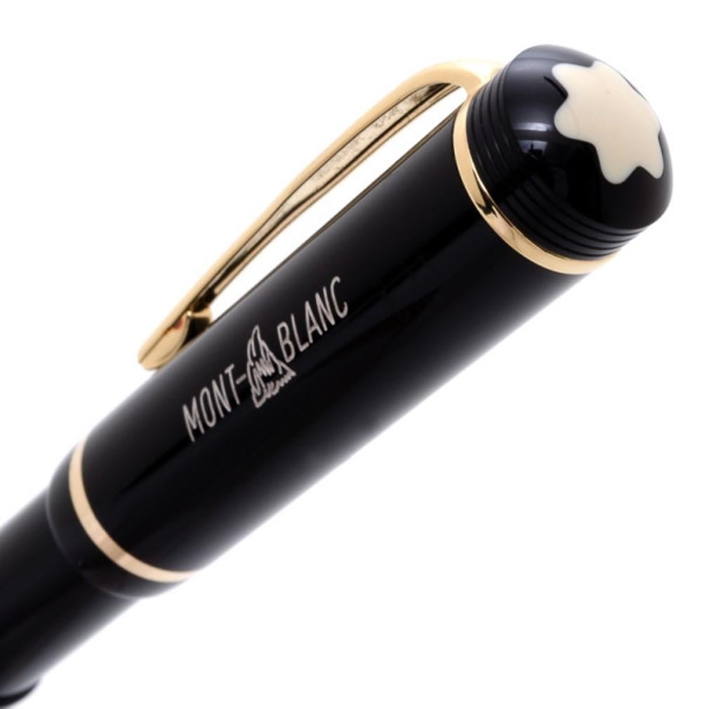 Nothing is more special than a 100th anniversary and this limited edition Mechanical Montblanc Pen is a perfect example of that. This classic shaped pen has a twist mechanism and is made from smooth black resin which features a gold detailed clip,