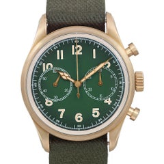 Montblanc 1858 42mm Chronograph Bronze Green Dial Ltd Edition Men Watch Mb119908