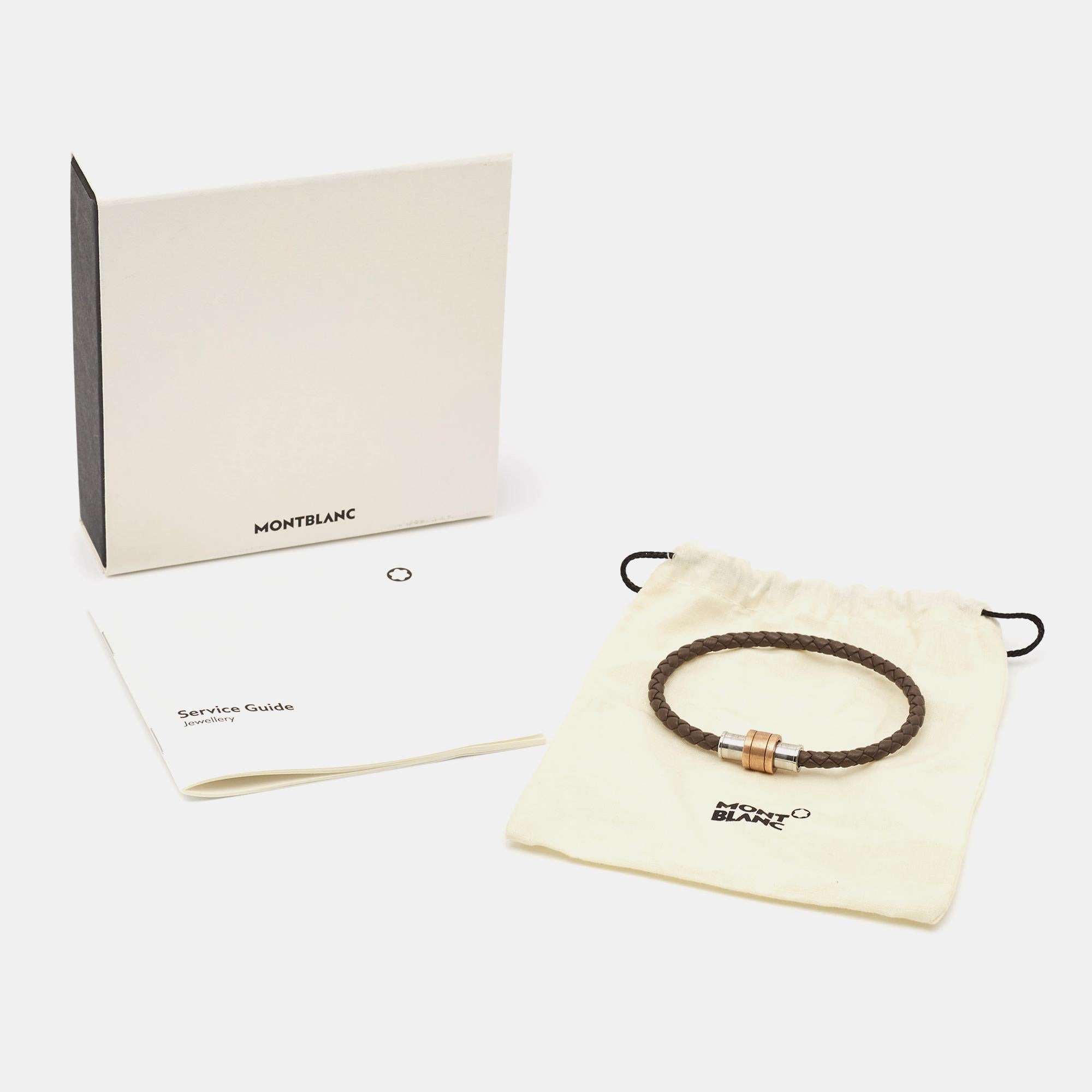 Montblanc 1858 Geosphere Brown Leather Bracelet 1
