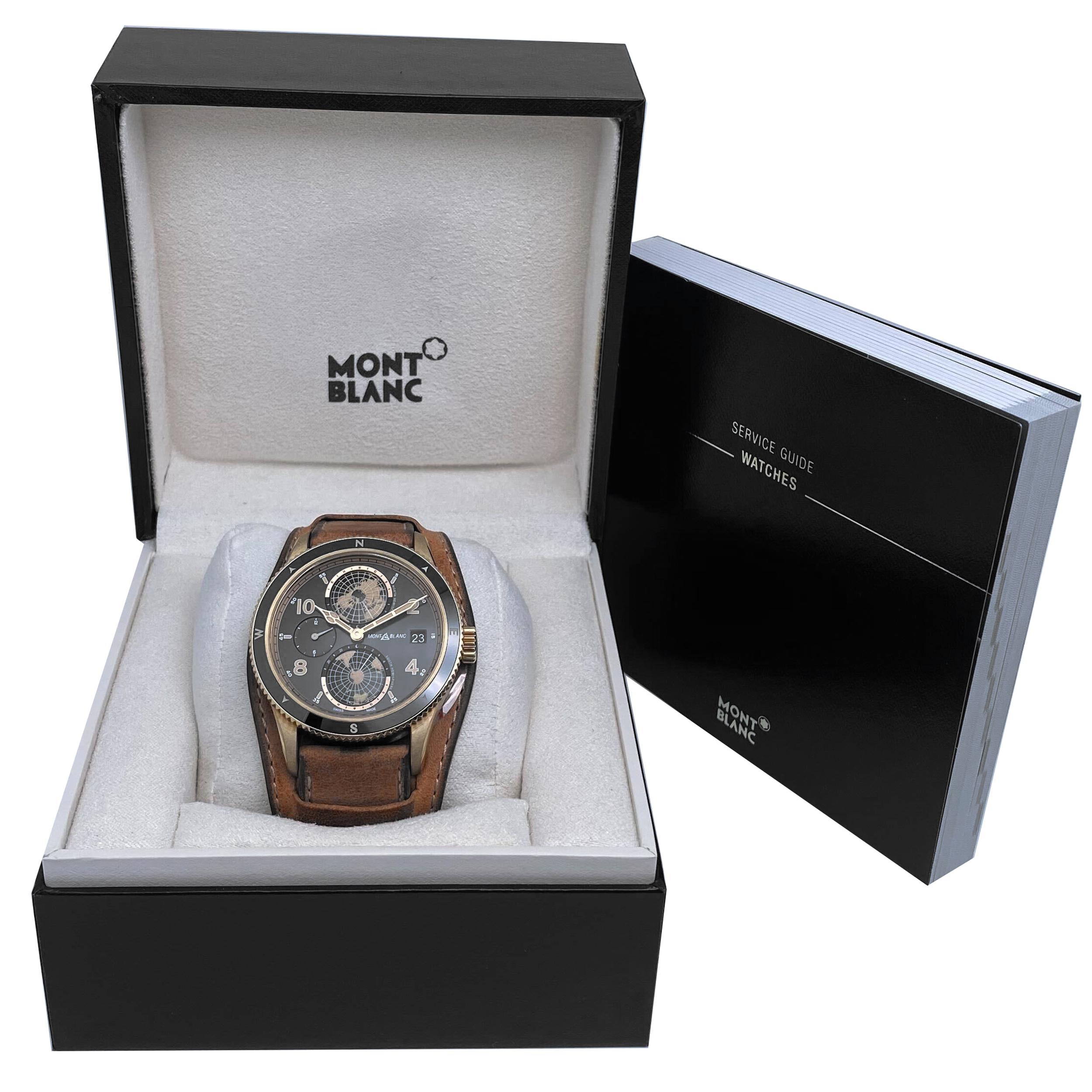 Montblanc 1858 Geosphere GMT Limited Bronze Black Dial Automatic Watch MB117840 In Excellent Condition In New York, NY