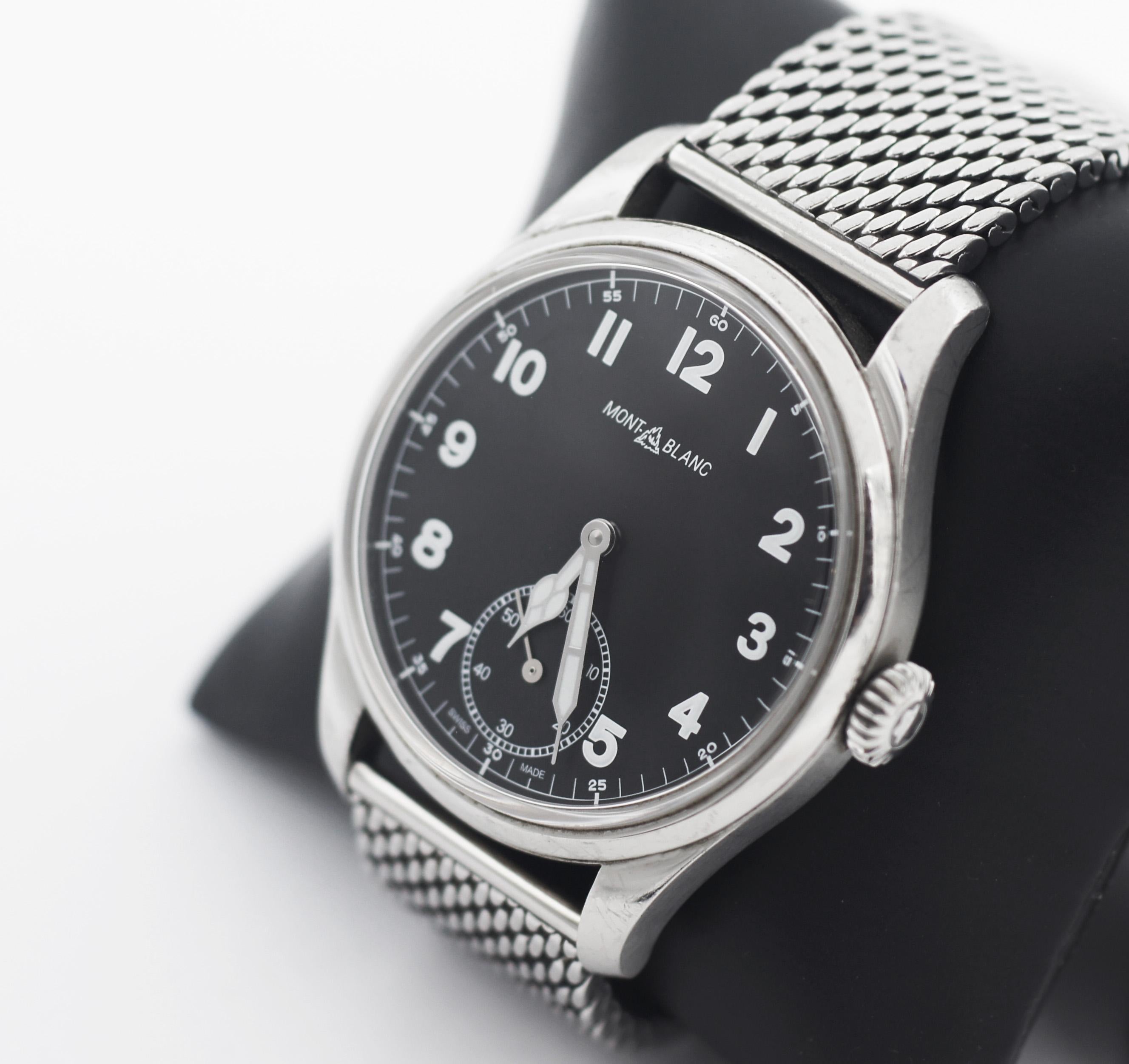 Montblanc 1858 Small Seconds Mb2303 Watch In Good Condition For Sale In San Fernando, CA