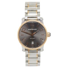 Montblanc 18k Rose Gold Stainless Steel Timewalker 106501 Men's Wristwatch 39 mm
