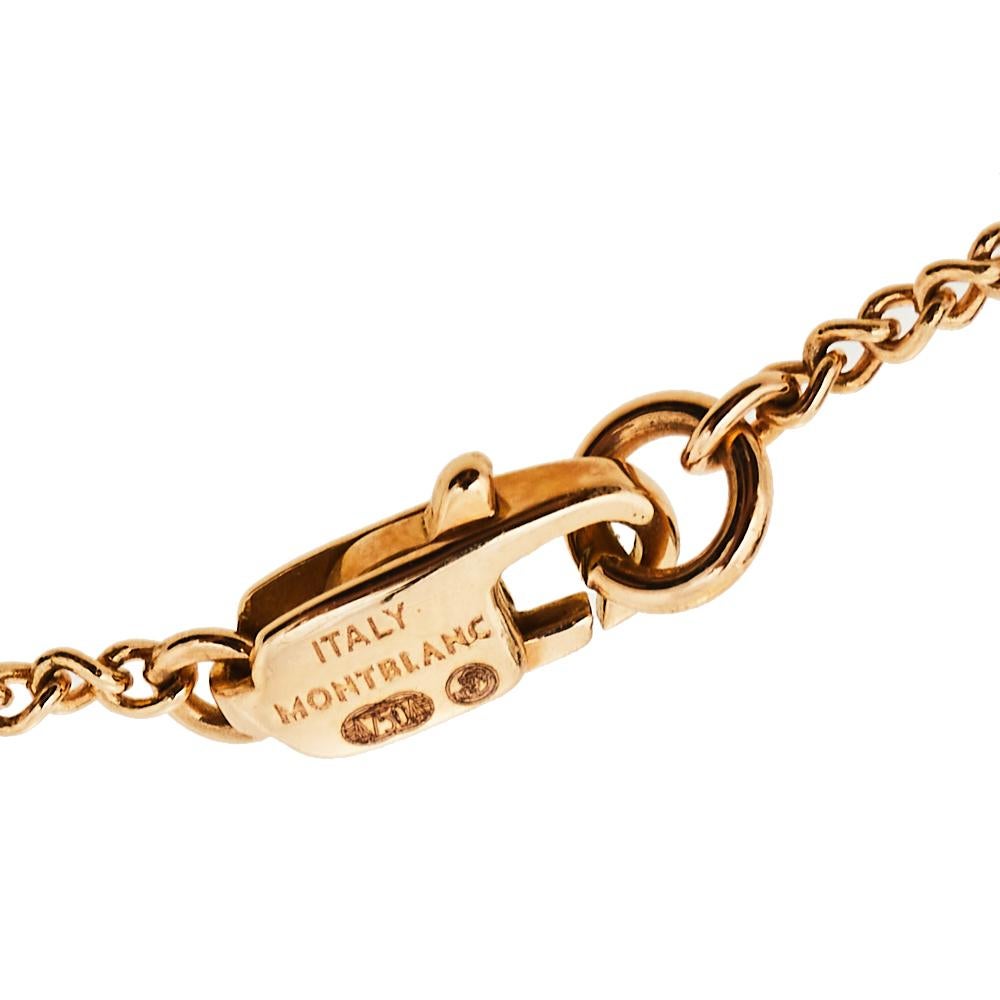 Contemporary Montblanc 18K Rose Gold Star Heart Charm Bracelet