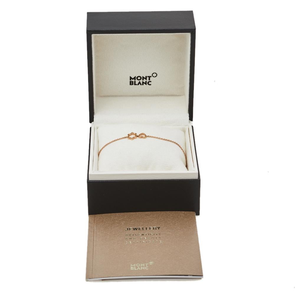 Montblanc 18K Rose Gold Star Heart Charm Bracelet In Excellent Condition In Dubai, Al Qouz 2