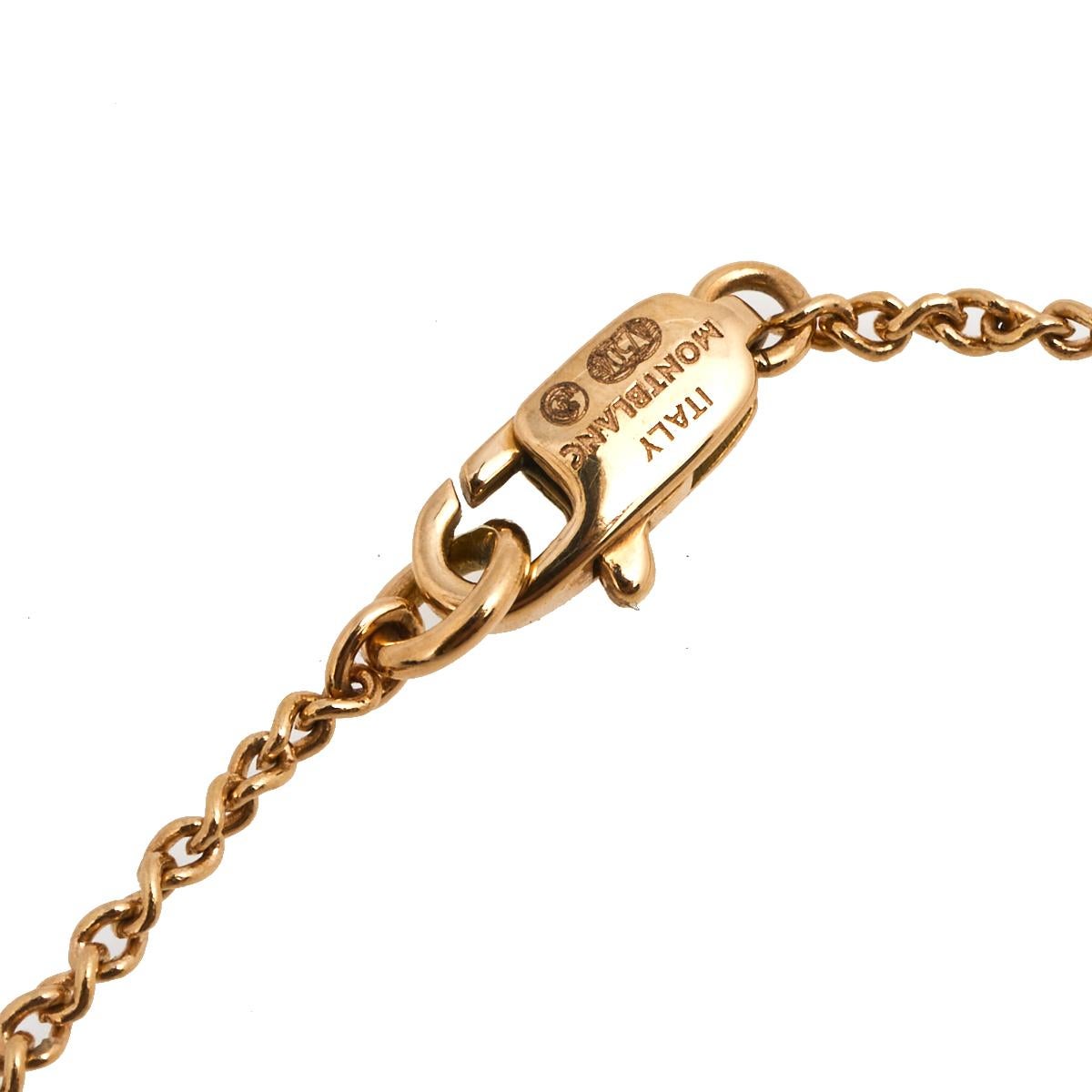 Contemporary Montblanc 18K Rose Gold Star Heart Charm Bracelet