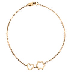 Montblanc 18K Rose Gold Star Heart Charm Bracelet