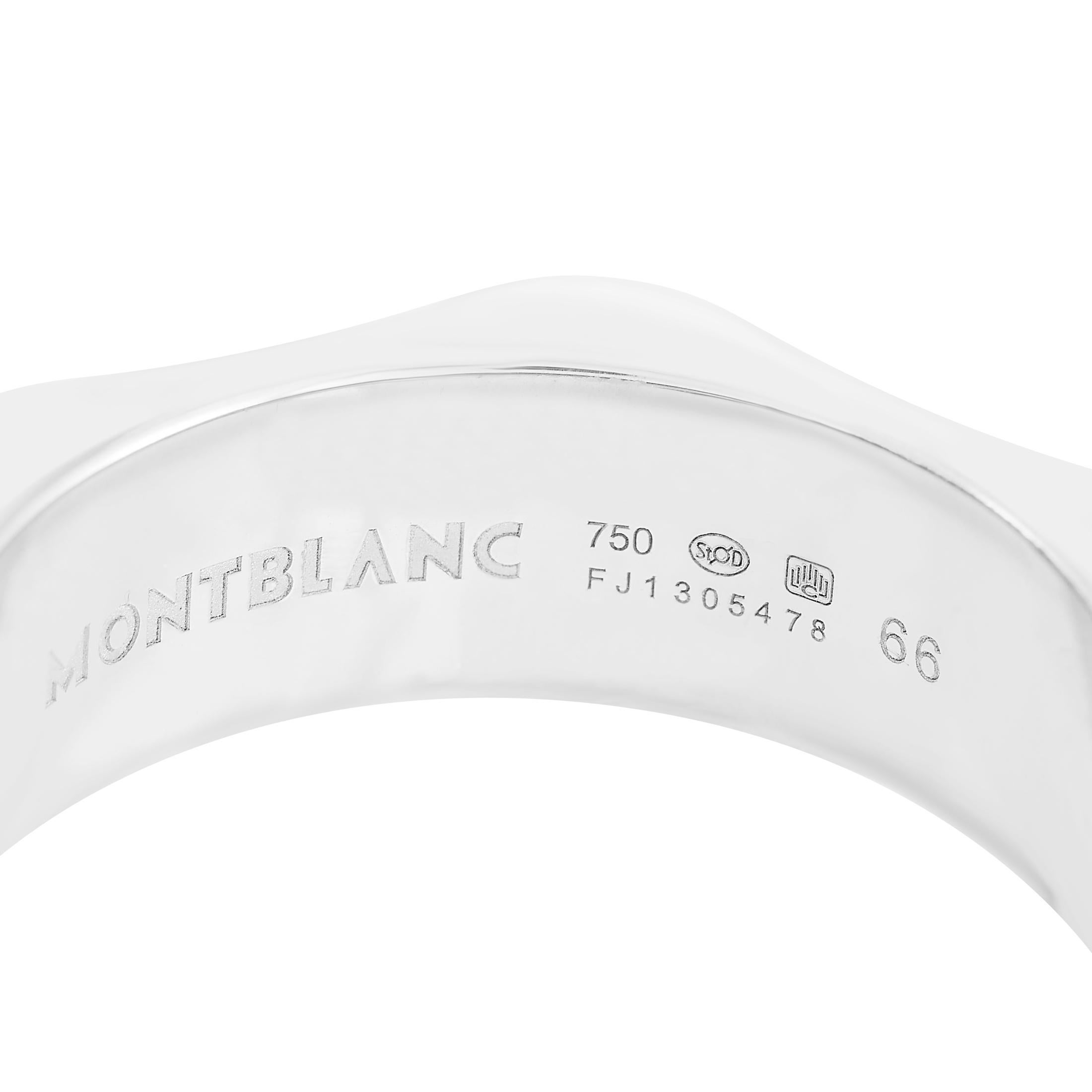 Round Cut Montblanc 18k White Gold 0.50 Ct Band Ring