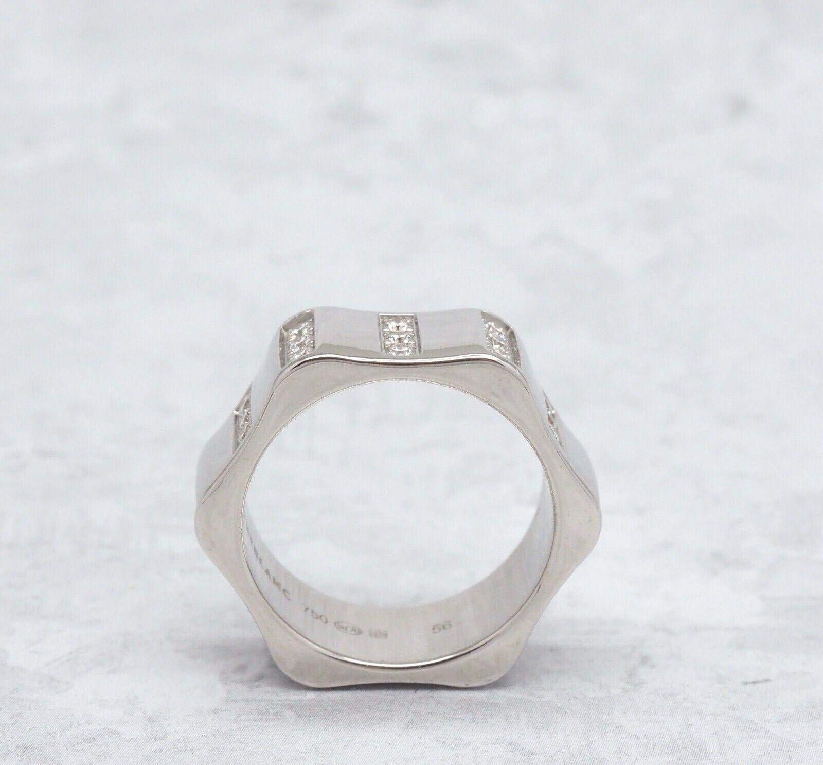 Montblanc 18k White Gold Diamond Band Ring, Size 7.5 - 14.4g For Sale 1