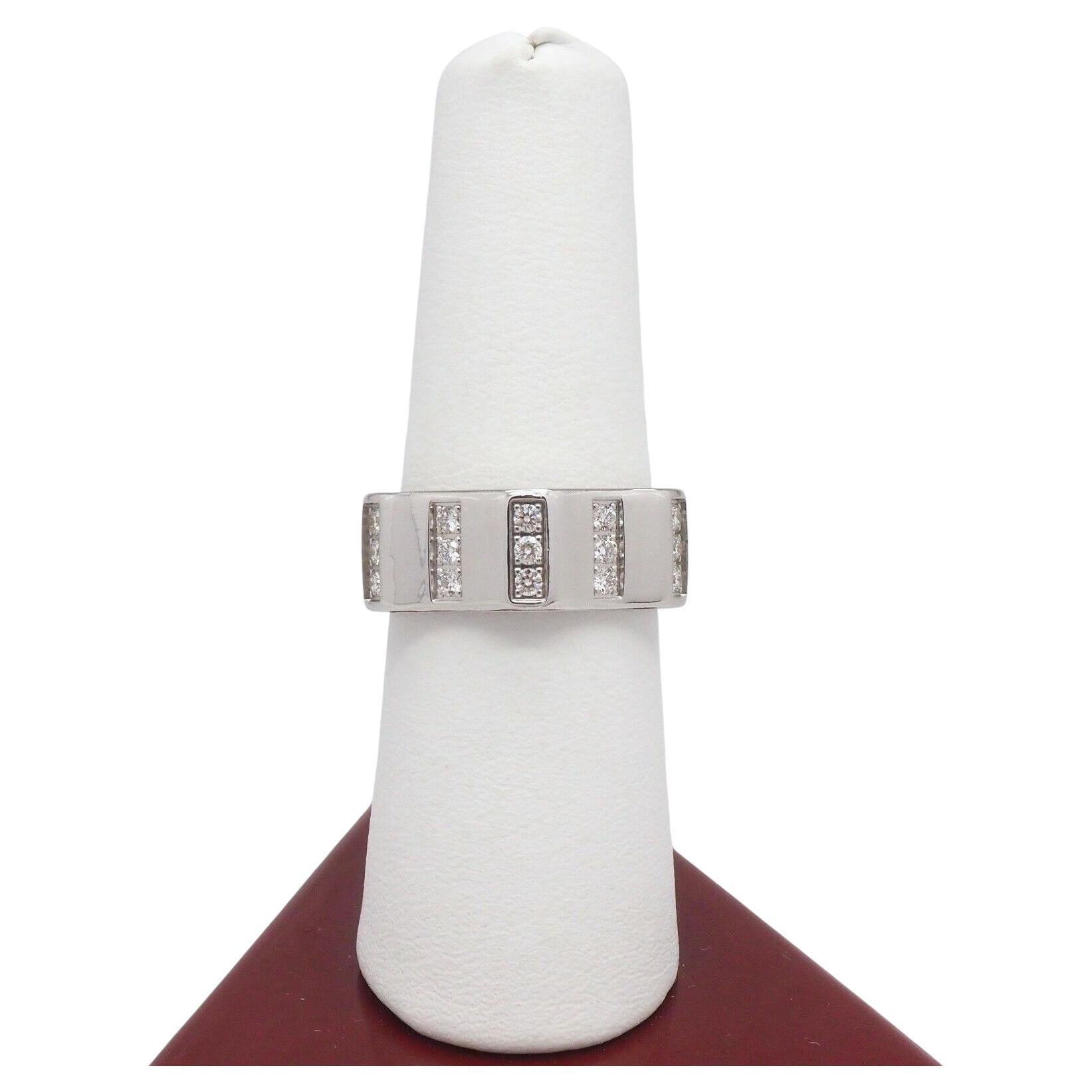Montblanc 18k White Gold Diamond Band Ring, Size 7.5 - 14.4g