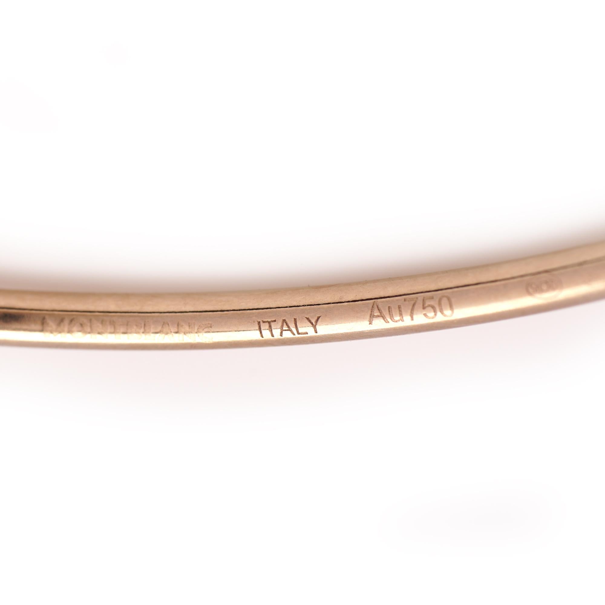 Montblanc 18kt gold Valentine's day collection heart-shaped bangle with diamonds For Sale 1