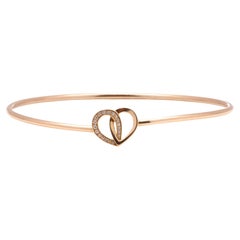 Montblanc, bracelet jonc en or 18 carats en forme de cœur avec diamants, collection Valentine's day