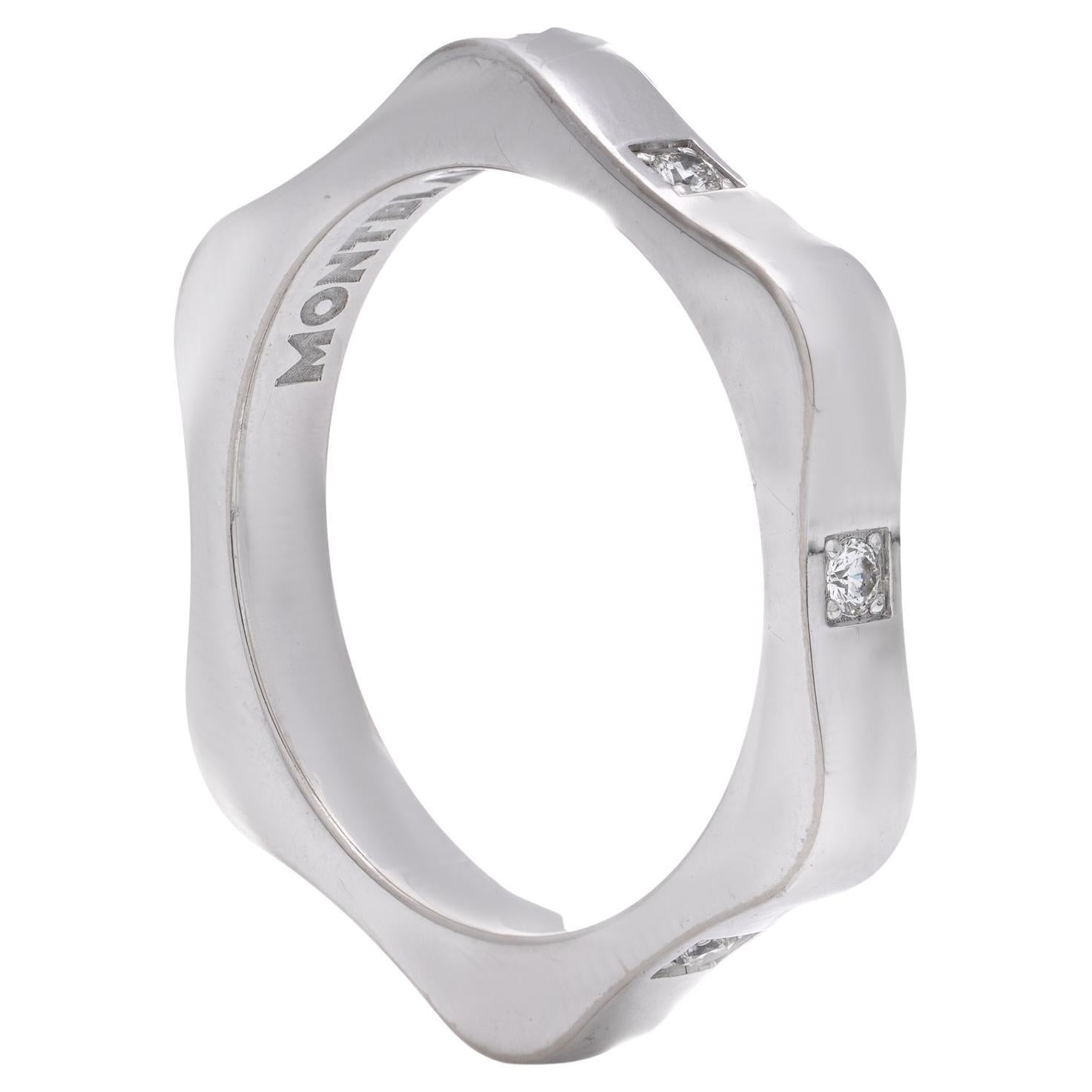 Montblanc 18kt white gold diamond band ring