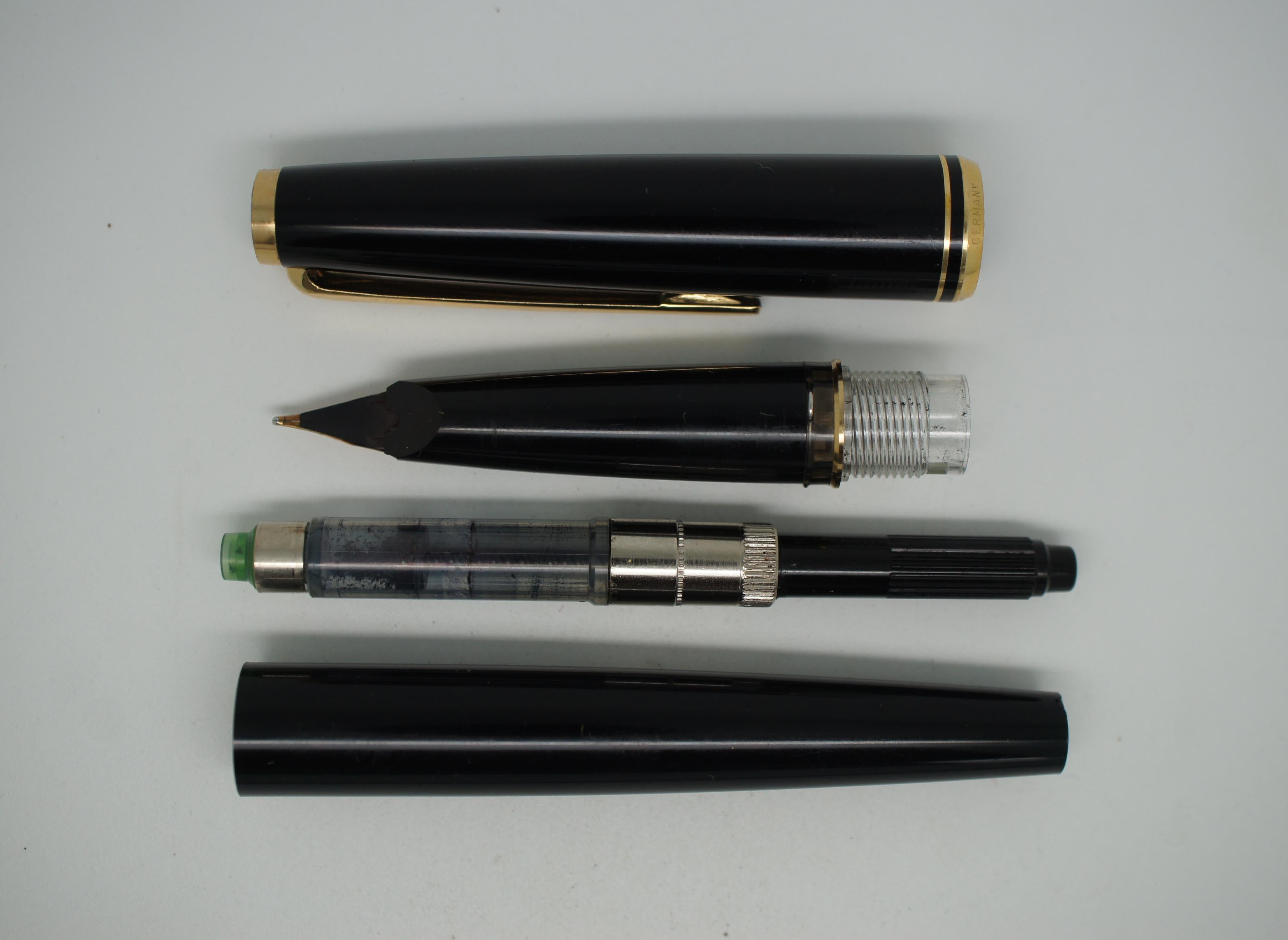 Montblanc 221 3 Piece Fountain Pen Mechanical Pencil Set 14K Gold Case 585 Vtg 1