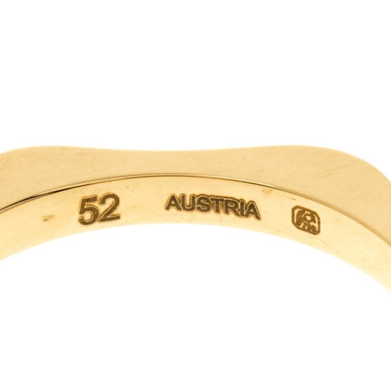 Montblanc 4810 Star Diamond 18k Yellow Gold Band Ring Size 52 For Sale At 1stdibs