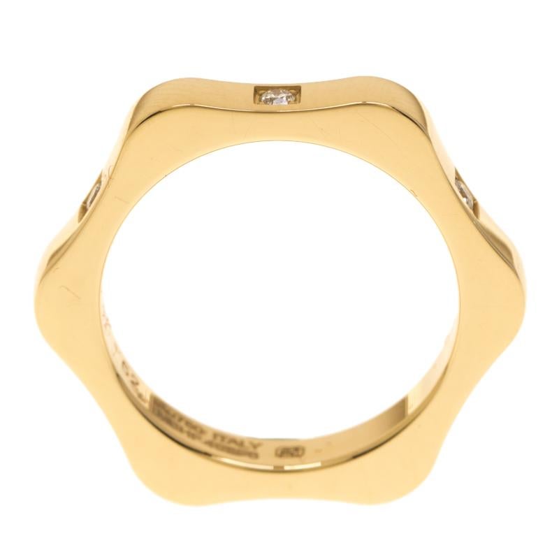 De las mujeres Montblanc 4810 Anillo Estrella Diamante Oro Amarillo 18k Talla 52 en venta