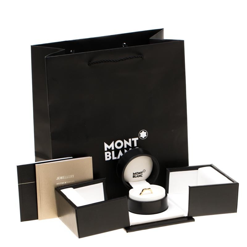 Montblanc 4810 Anillo Estrella Diamante Oro Amarillo 18k Talla 52 en venta 1