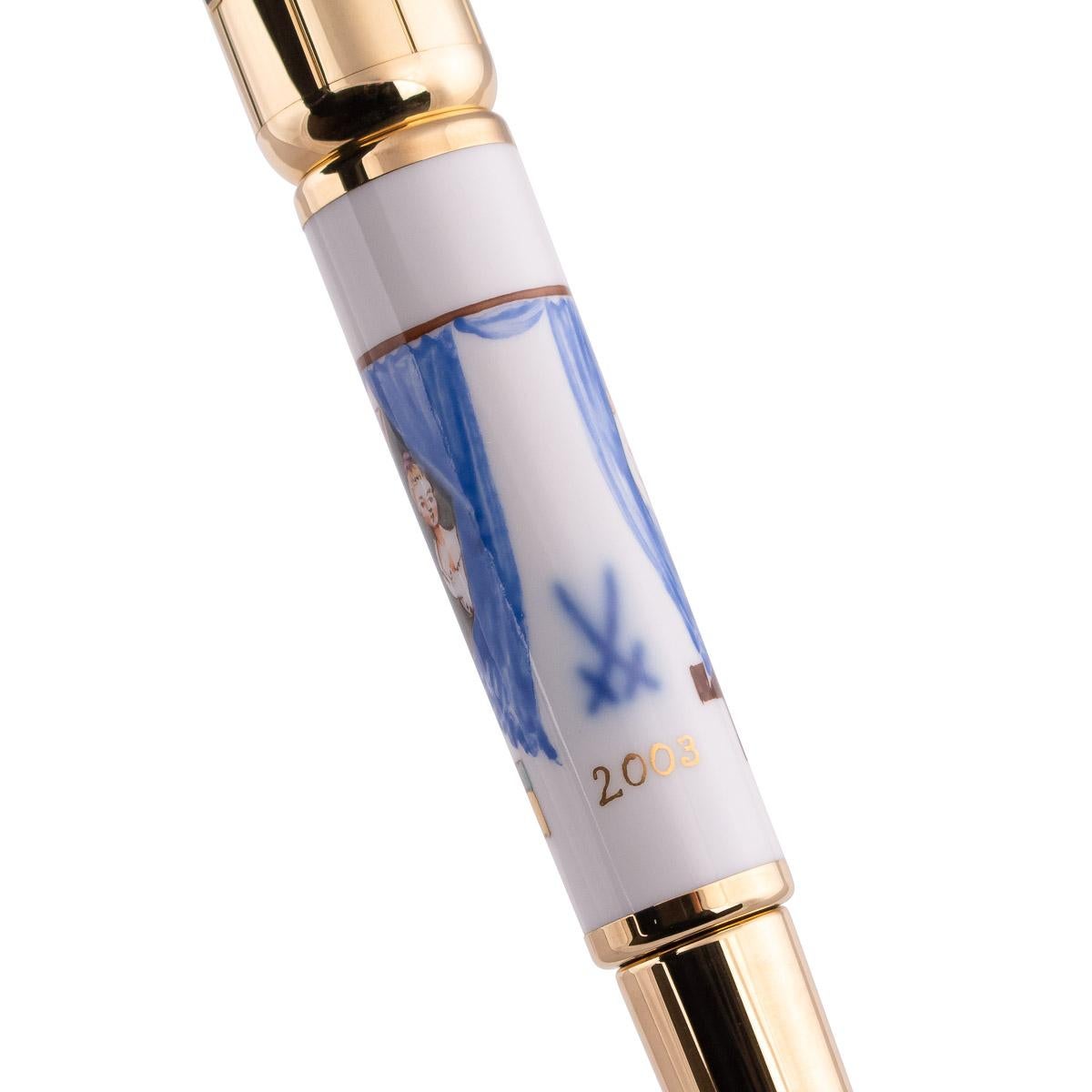 Women's or Men's Montblanc 5/10 Limited Edition Max Reinhardt Sapphire Fountain Pen, 2003 For Sale