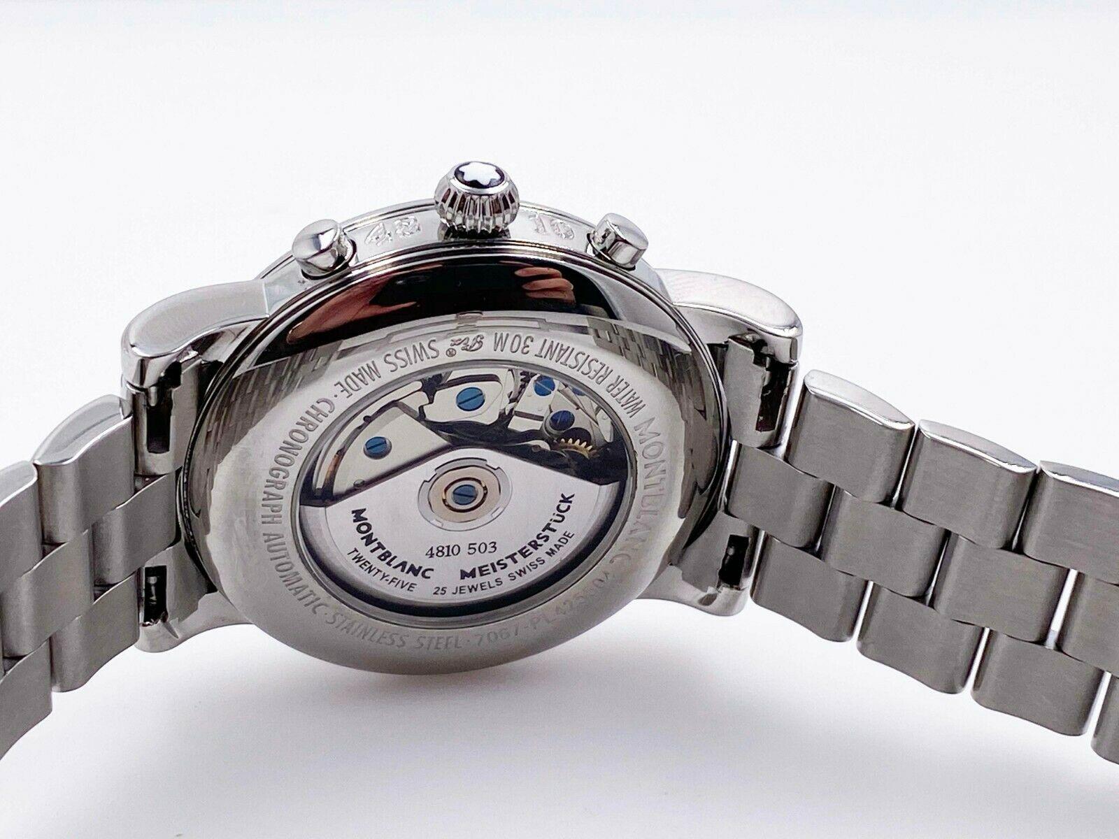 Montblanc 7067 Meisterstruck Star GMT Extra großer Chronograph Edelstahlschachtel Herren