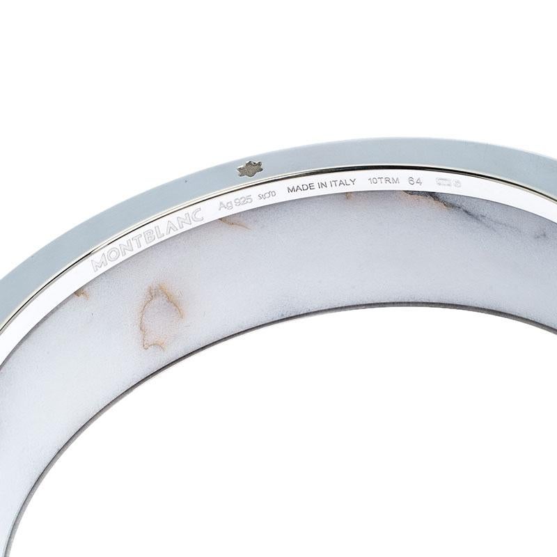 Contemporary Montblanc  Aimants by Charlotte Casiraghi White Resin Sterling Silver Bangle 64