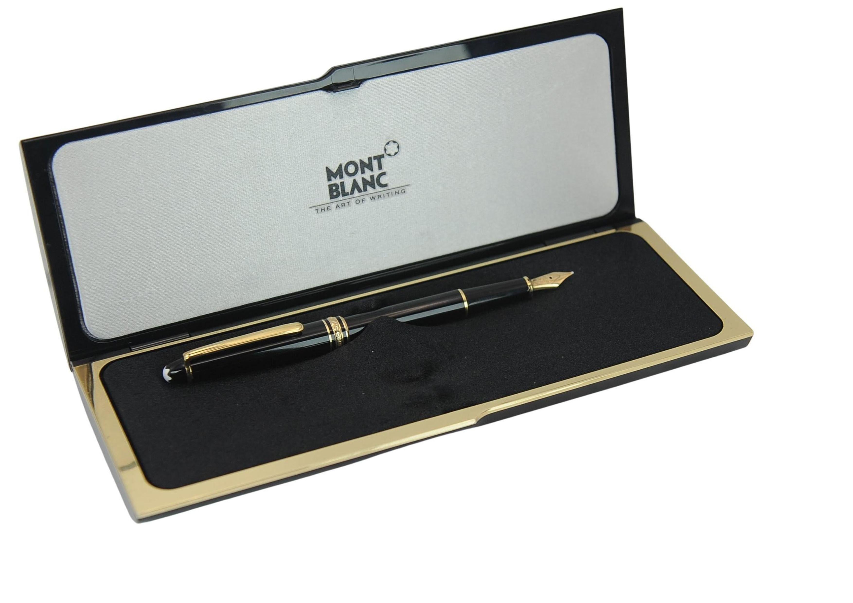 Montblanc Authentic 14ct Gold Black Resin Rollerball und Füllfederhalter Boxed Set im Angebot 4