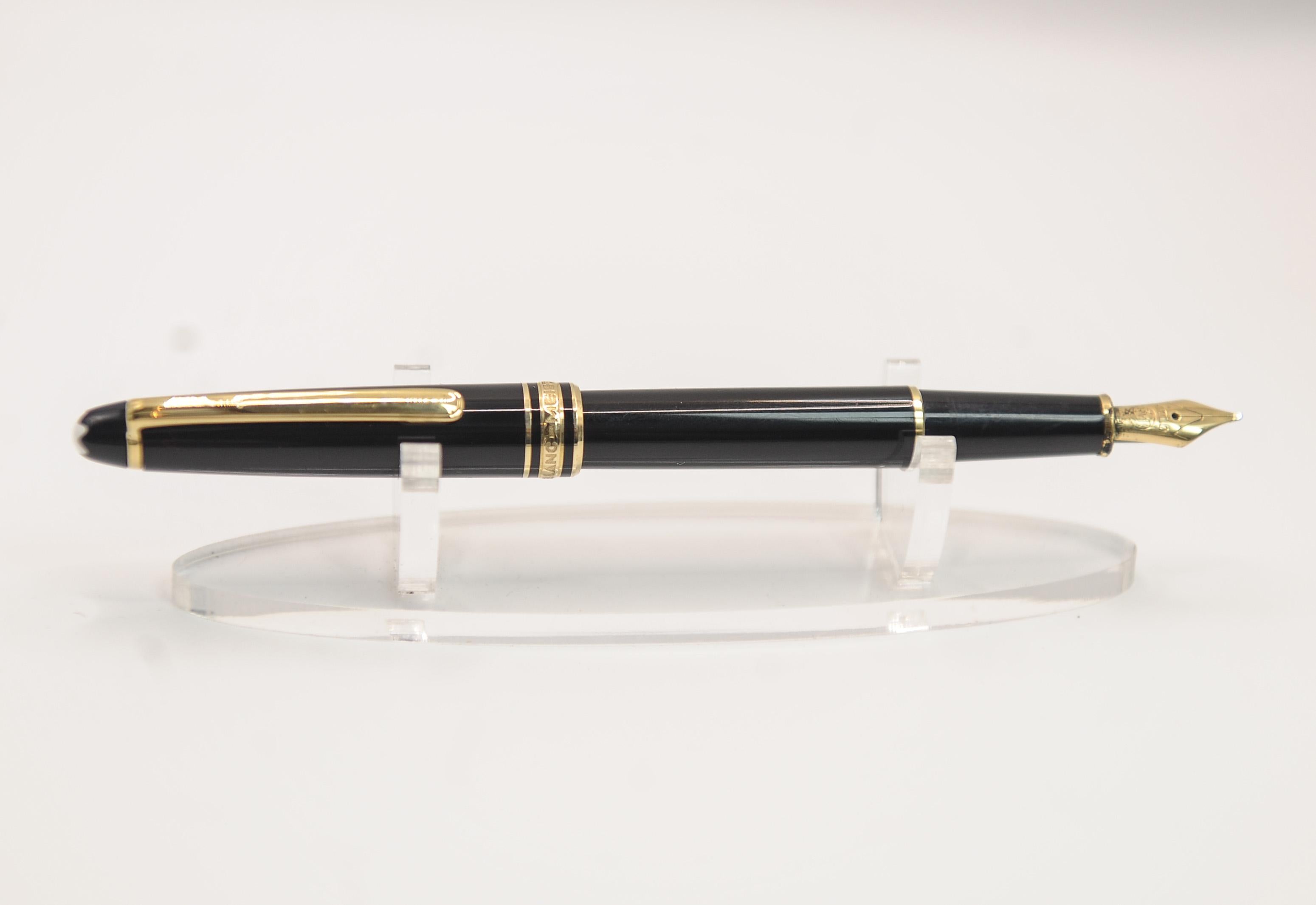 Montblanc Authentic 14ct Gold Black Resin Rollerball und Füllfederhalter Boxed Set im Angebot 6