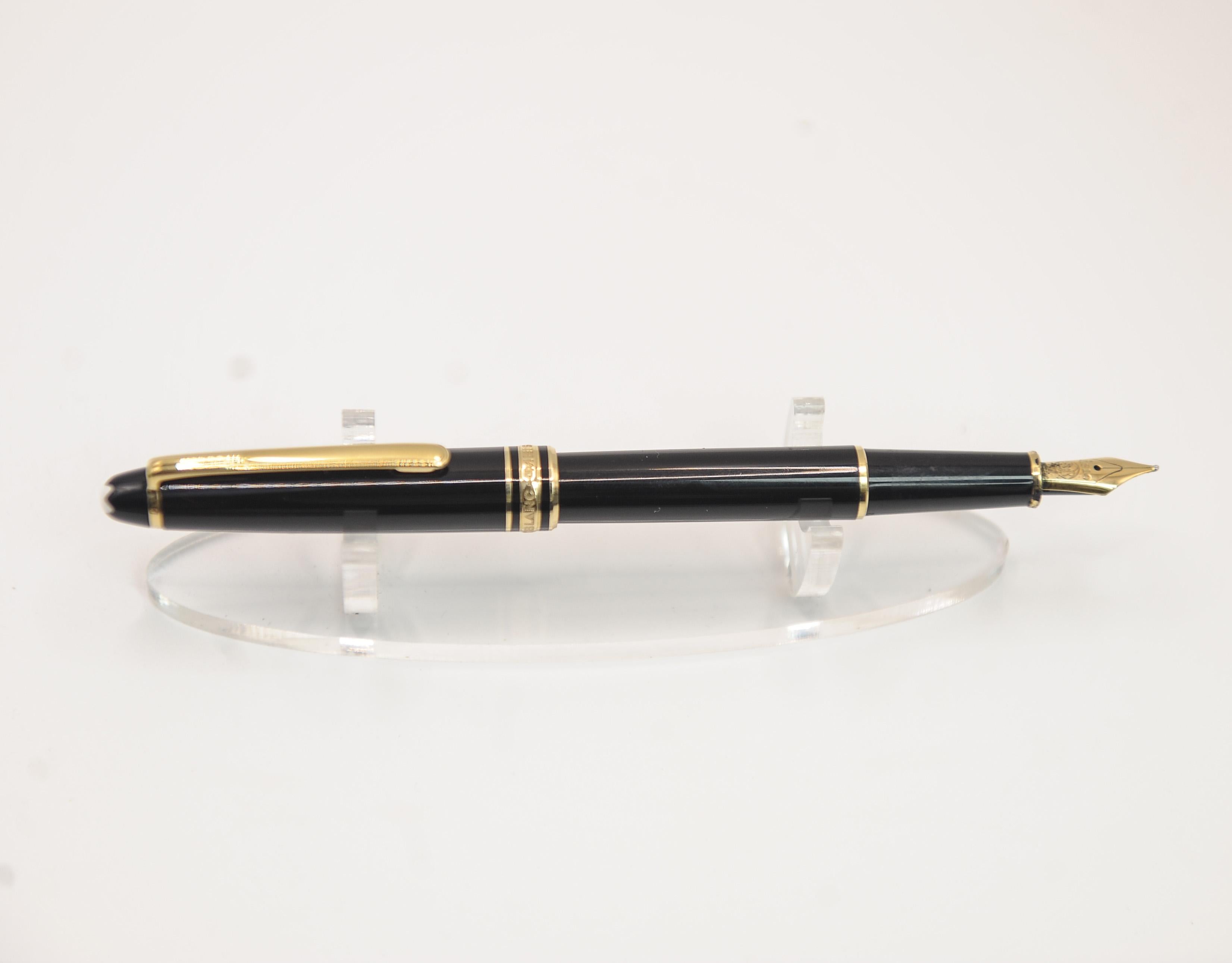 Montblanc Authentic 14ct Gold Black Resin Rollerball und Füllfederhalter Boxed Set im Angebot 7