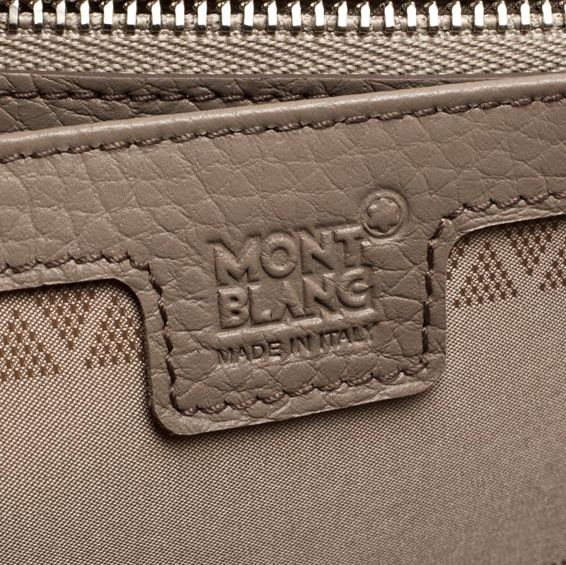 Montblanc Beige Leather Meisterstuck 8cc Zip Around Wallet 1