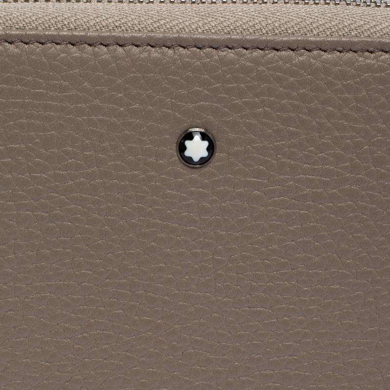 Montblanc Beige Leather Meisterstuck 8cc Zip Around Wallet 3