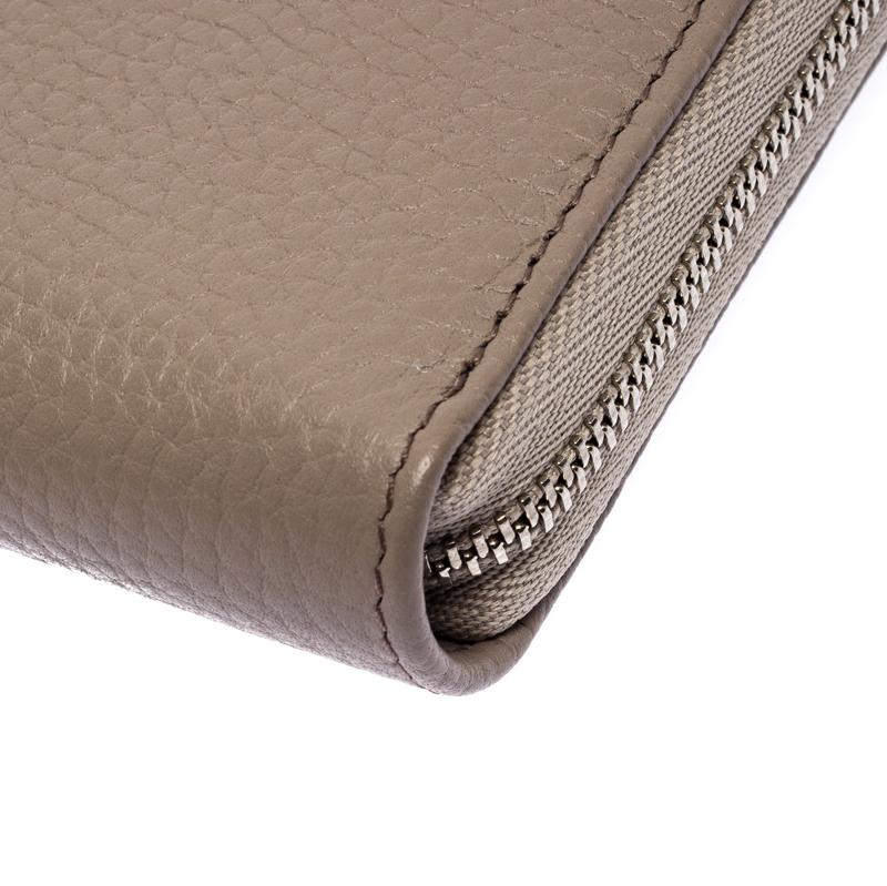 Montblanc Beige Leather Meisterstuck 8cc Zip Around Wallet 4