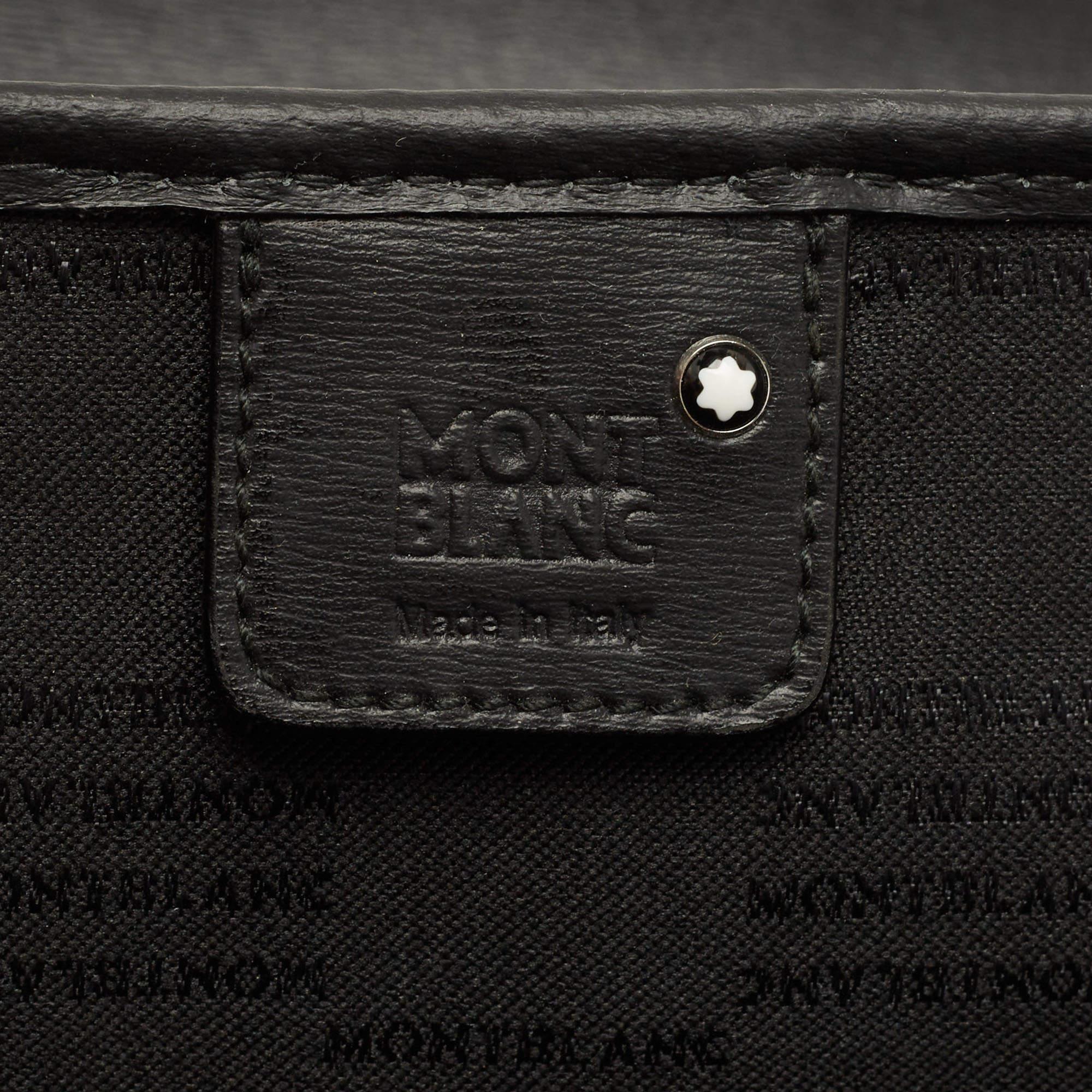 Montblanc Black Fabric and Leather Double Gusset Nightflight Briefcase 1