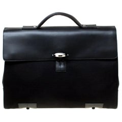 Montblanc Black Fabric and Leather Double Gusset Nightflight Briefcase